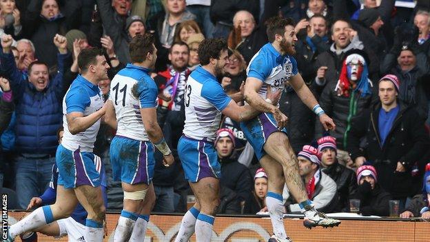 Tommy Seymour (far right) is an injury concern for Scotland