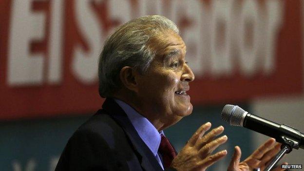 Salvador Sanchez Ceren speaks to the media during a news conference in San Salvador on 10 March, 2014