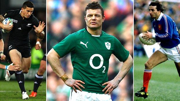 Sonny Bill Williams, Brian O'Driscoll and Philippe Sella