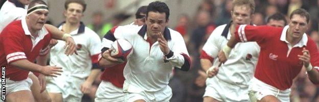 Will Carling in full flight for England