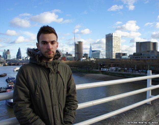 Jonny Benjamin on Waterloo Bridge.