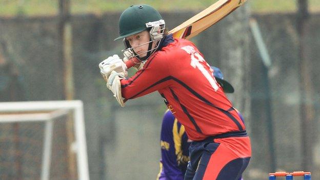 Nat Watkins batting earlier for Jersey