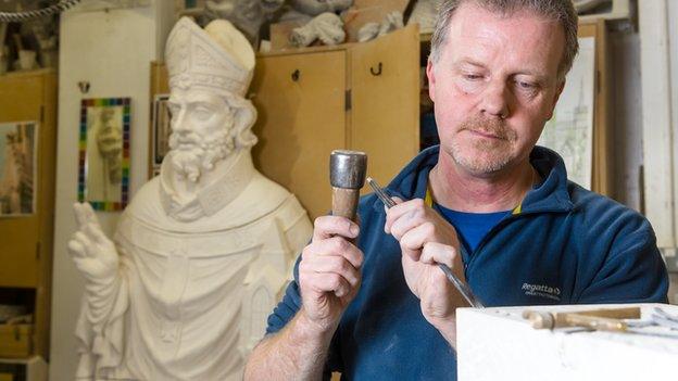 Stonemason at work