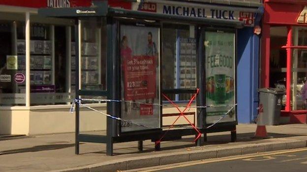 Bus stop in Gloucester