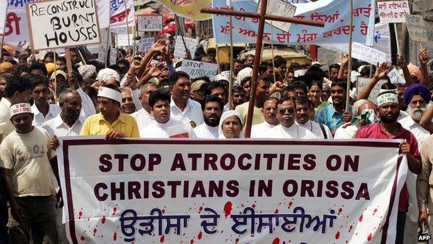 Protests by Christians against riots in Orissa, 2008