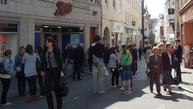 Guernsey's High Street in St Peter Port