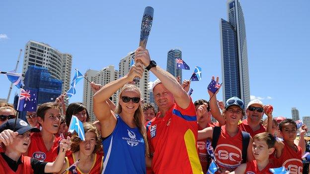 The baton is travelling to 69 nations and territories before arriving in Scotland, including Australia's Gold Coast the next host