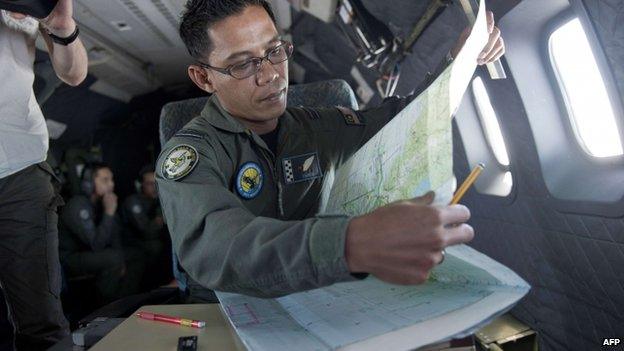 Malaysian Air Force search and rescue operation over the Strait of Malacca. 14 March 2014