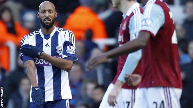 Nicolas Anelka making the 'quenelle' gesture