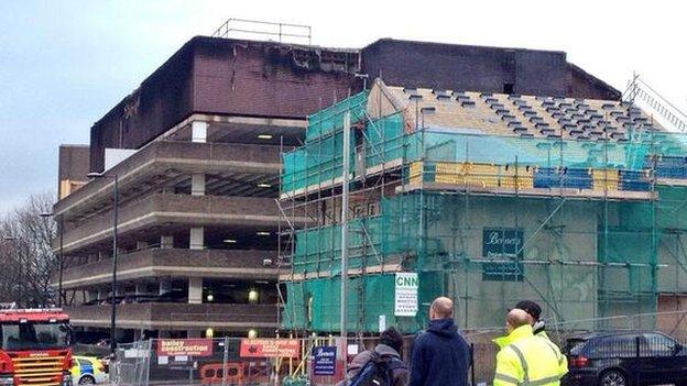 Fire damage to Assembly Rooms car park