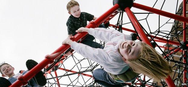 Children playing in play park