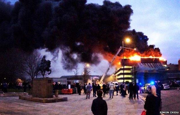 Fire as Assembly Rooms car park