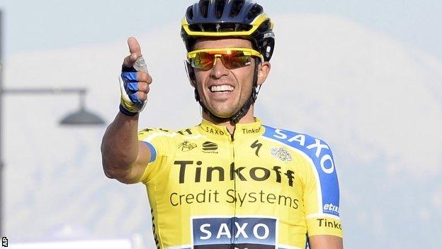 Alberto Contador wins stage four of the Tirreno-Adriatico