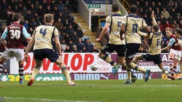 Scott Arfield scores Burnley's winner