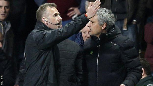 Jose Mourinho is sent off