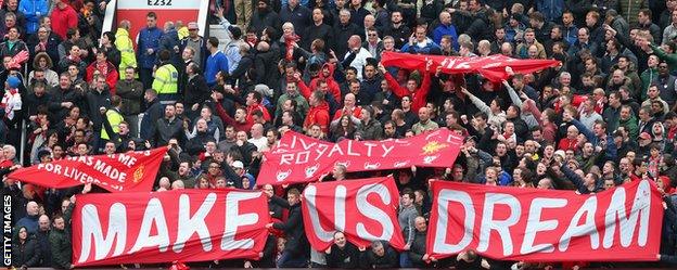 Liverpool supporters have started to dream of their first title since 1990 after a 3-0 win over Manchester United.