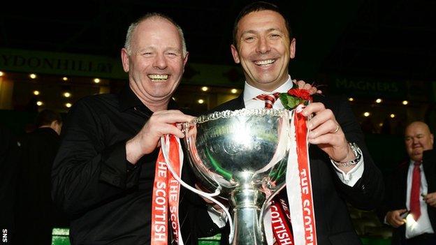 Stewart Milne and Derek McInnes