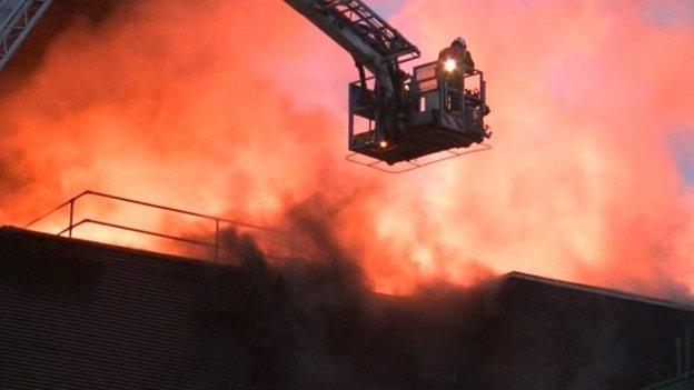 Assembly Rooms car park on fire