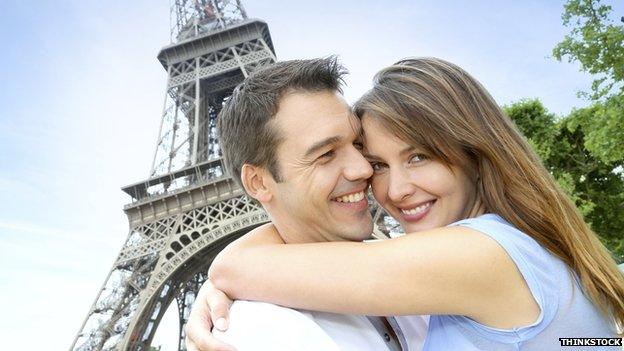 Romantic couple in Paris