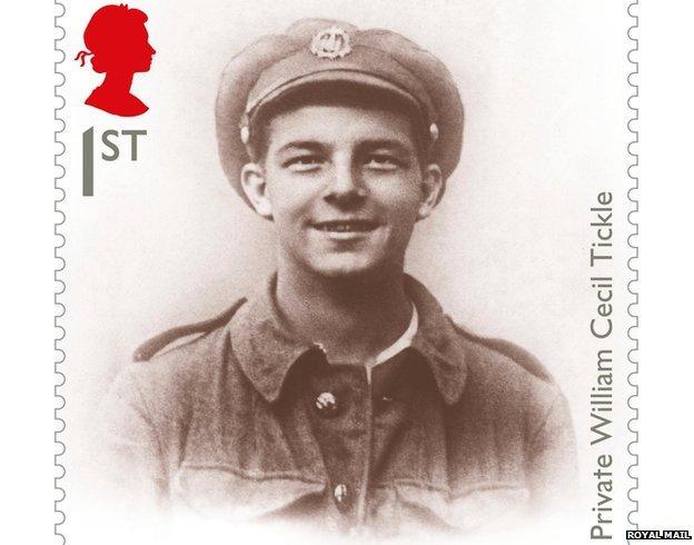 Stamp featuring Pte William Tickle