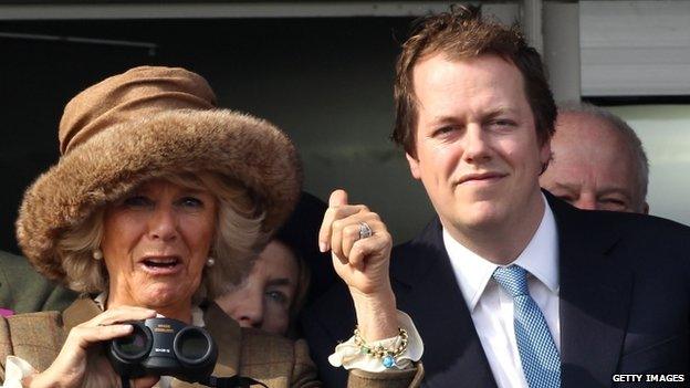 Tom Parker Bowles and the Duchess of Cornwall at the Cheltenham Festival in March 2014