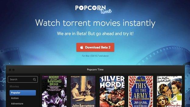 Popcorn Time homepage