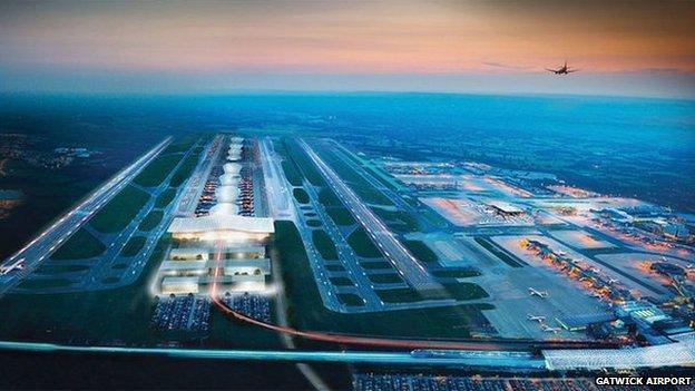 CGI of second Gatwick runway