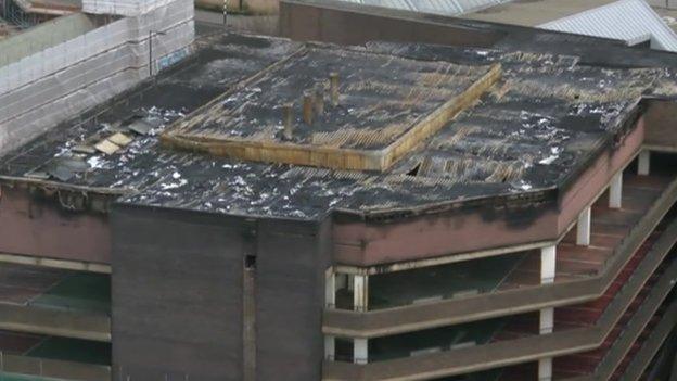 Fire damage to Assembly Rooms car park