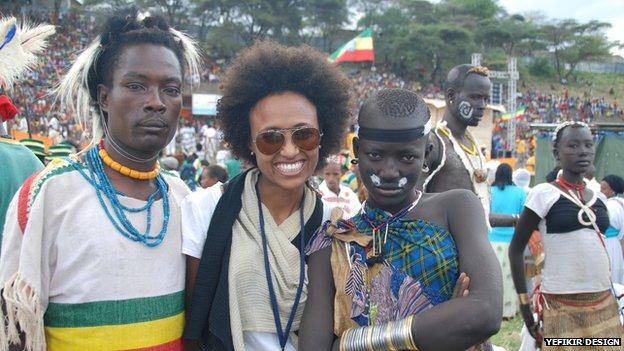 Fikirte Addis (centre) attending an Ethiopian cultural festival