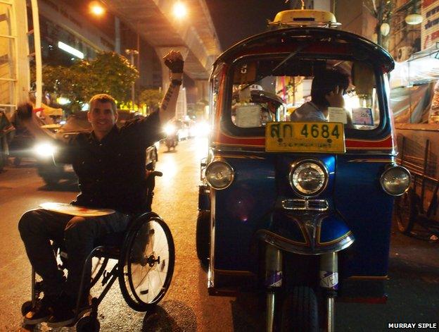 Murray Siple on a road in Bangkok