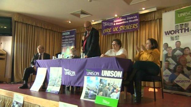 Care workers union meeting in Doncaster