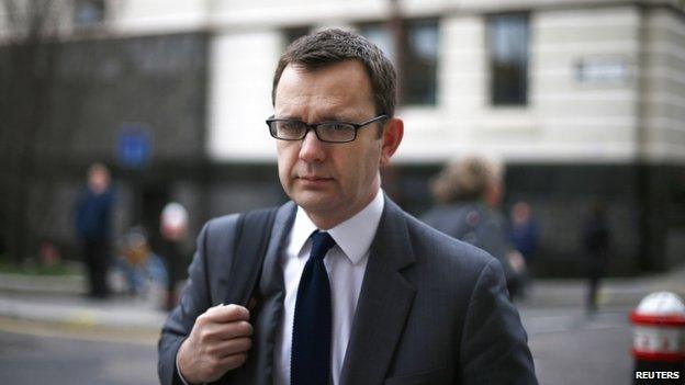 Former Editor of the News of the World Andy Coulson arrives at the Old Bailey