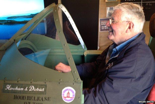 Brian Smith in his Spitfire simulator