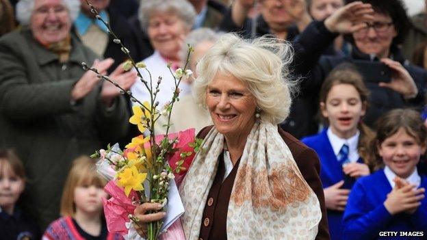 Camilla with flowers