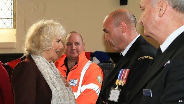 Camilla meeting members of the emergency services