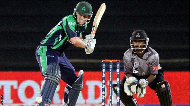 Ed Joyce batting against UAE