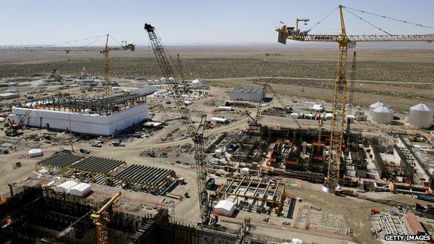 Construction work continues on the new Waste Treatment Plant on the Hanford Nuclear Reservation near Richland, Washington 30 June 2005