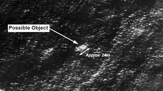 Satellite image showing debris in the southern Indian Ocean