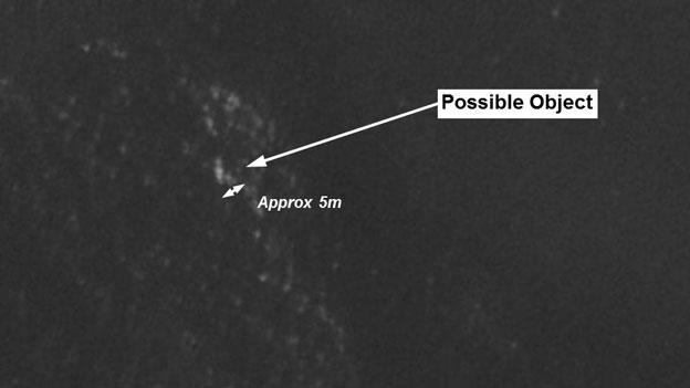 Satellite image showing debris in the southern Indian Ocean