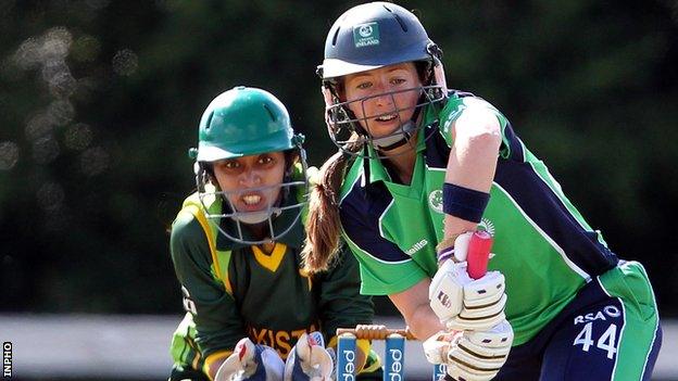 Cecelia Joyce (right) top-scored for Ireland in the warm-up defeat by Sri Lanka