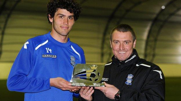 Blues centre-half Will Packwood and manager Lee Clark