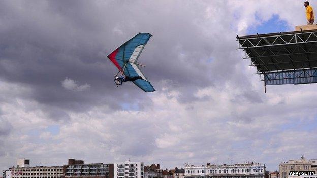 Participant in 2013 Worthing Birdman competition