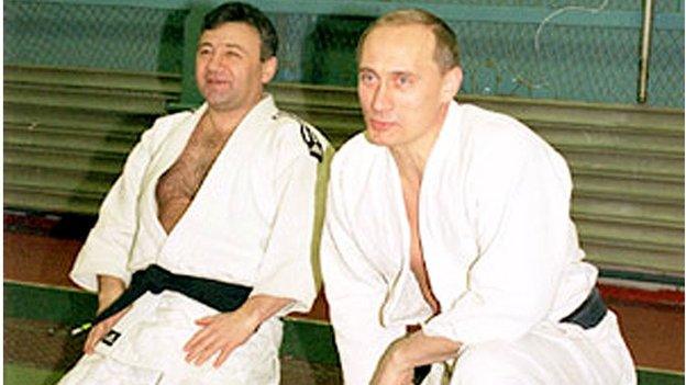 Arkady Rotenberg with Vladimir Putin practising judo