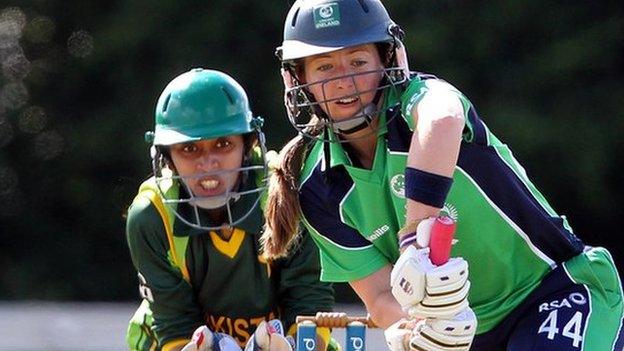 Cecelia Joyce (right) top-scored for Ireland in the warm-up defeat by Sri Lanka