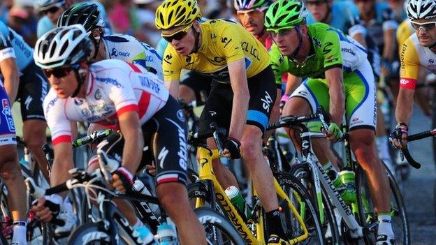 Chris Froome in the peloton at the Tour de France