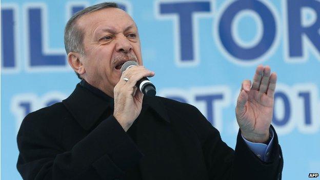 Turkish Prime Minister Recep Tayyip Erdogan speaking in Ankara (file photo - 13 March)