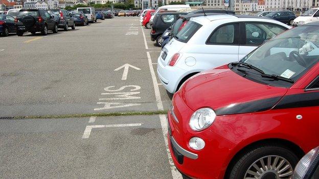 Small car parking on St Peter Port's North Beach