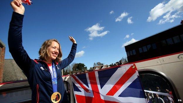 Lizzy Yarnold bus parade