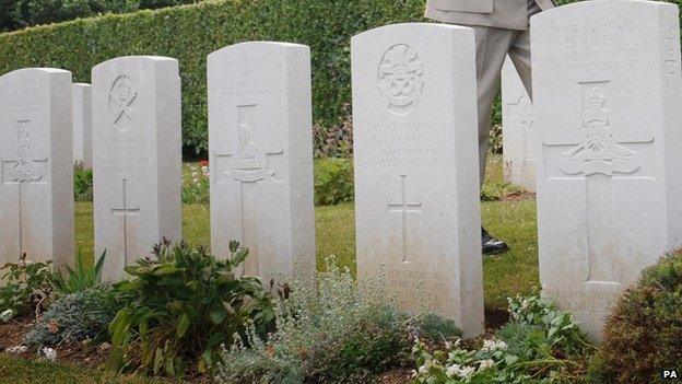 War graves at a cemetery in France