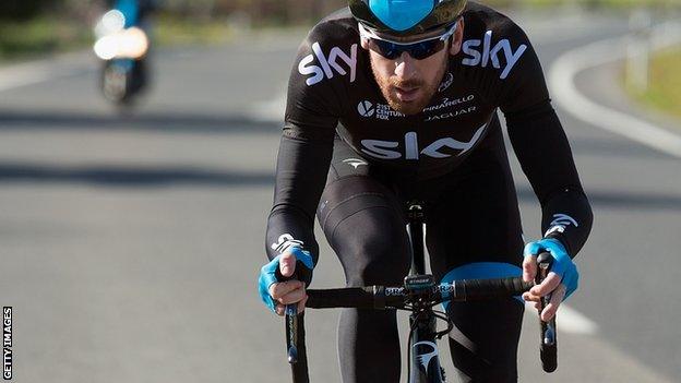 Sir Bradley Wiggins training in Mallorca